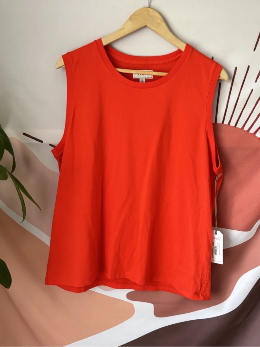 NWT Tecovas Women's Muscle Tank Red Orange Shirt Top Size XL Extra Large
